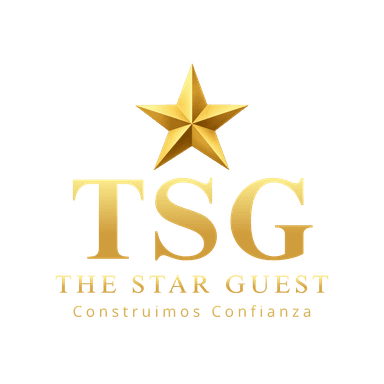 The Star Guest logo: golden crown above the letters TSG
